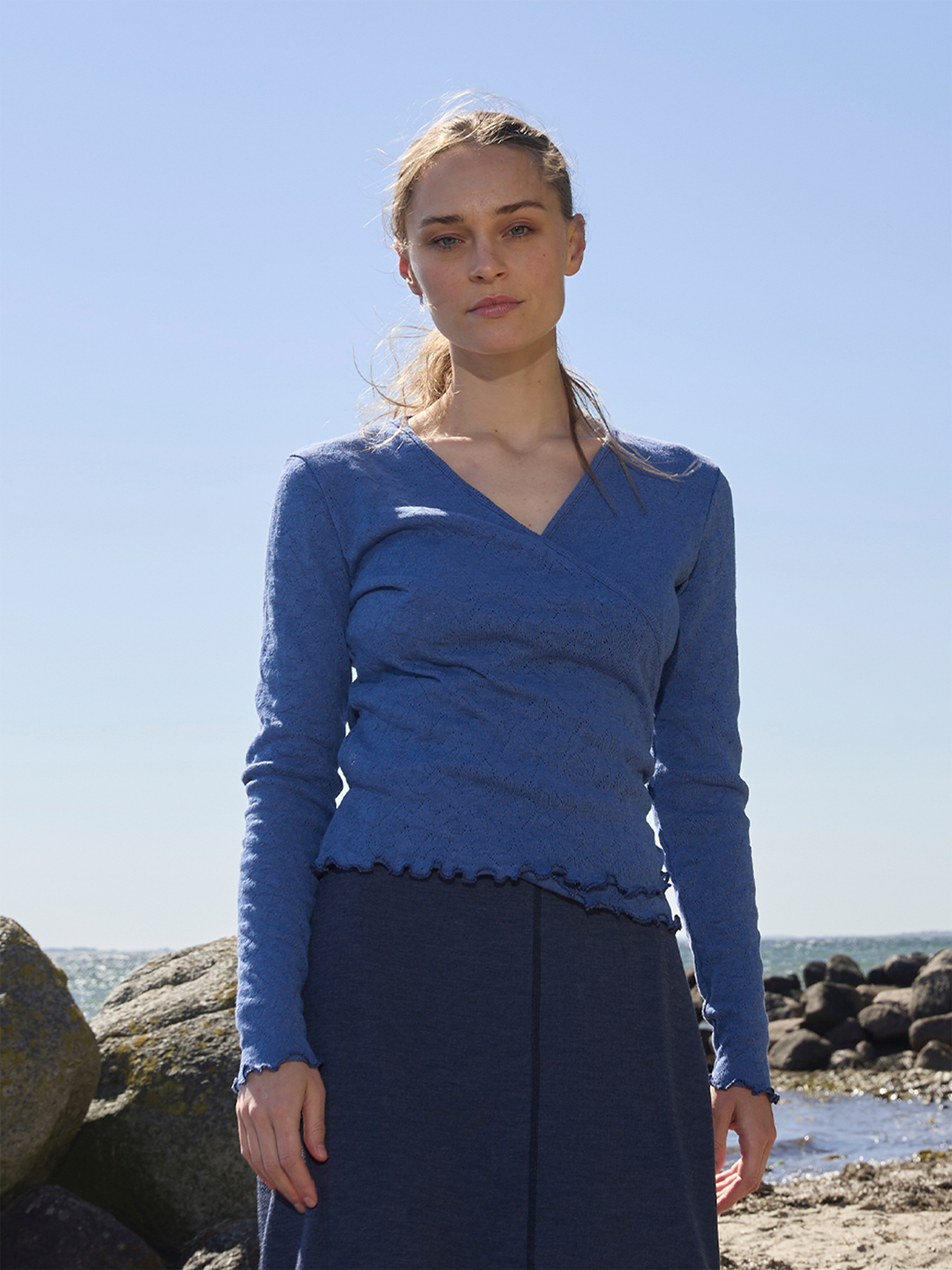 Wrap shirt jacquard organic cotton